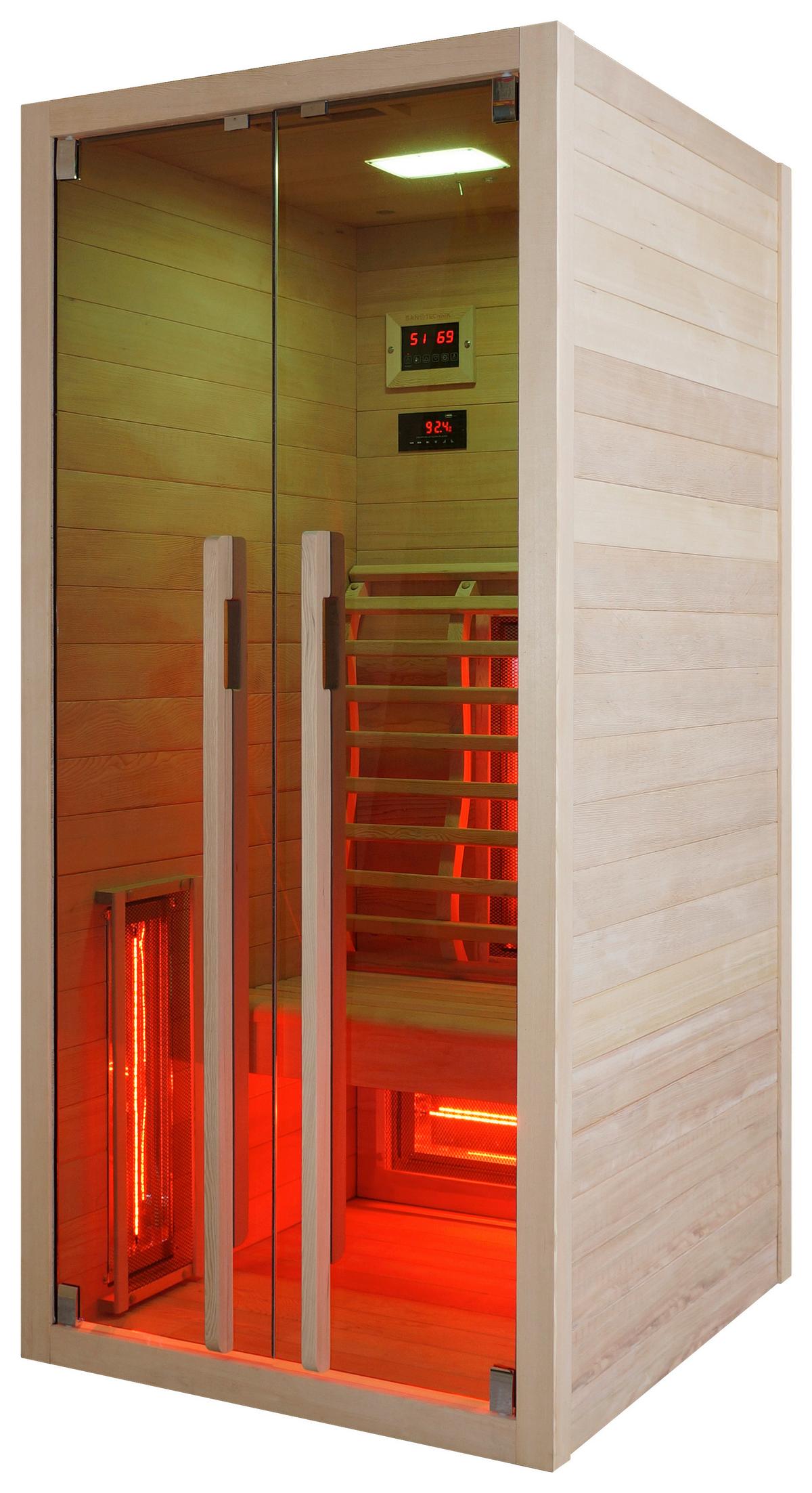 Infrarotkabine 1 Person 90,5x195x100 cm Ruby - Naturfarben, Basics, Holz (90,5/195/100cm) - Sanotechnik