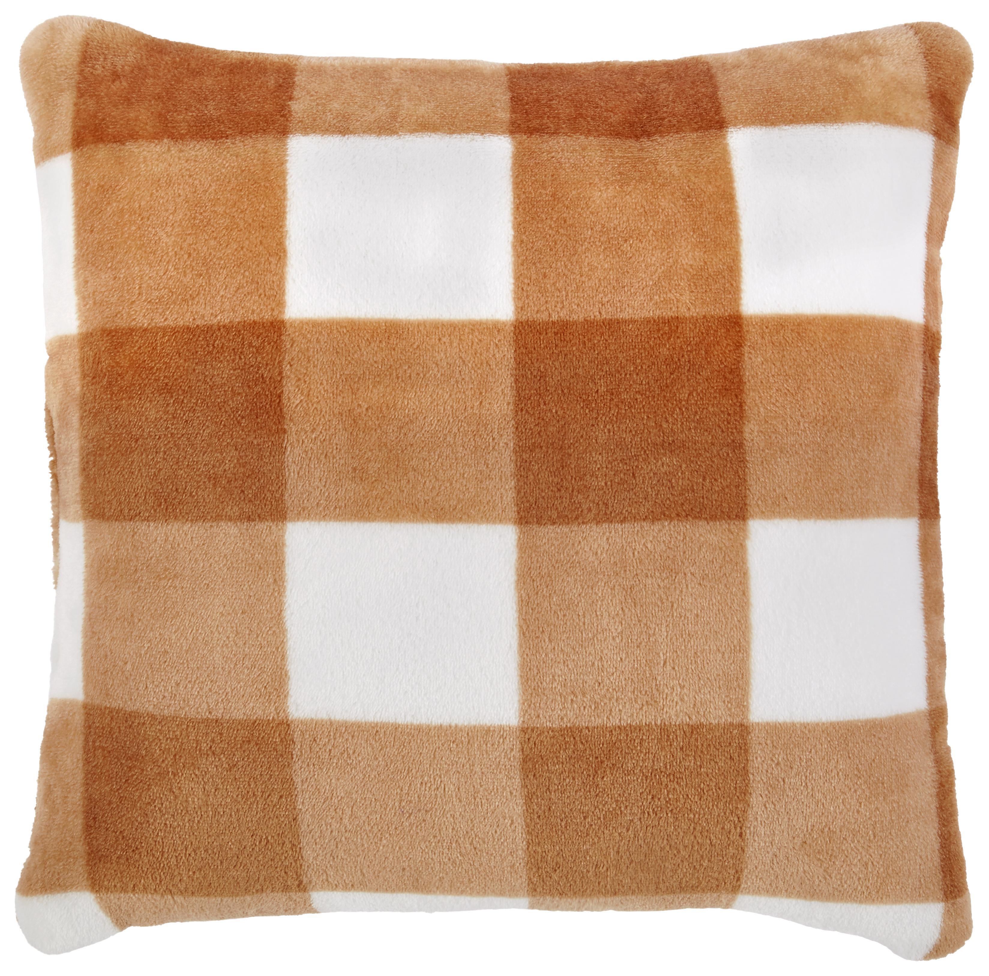 Zierkissen Karo - Braun, MODERN, Textil (40/40cm) - Luca Bessoni