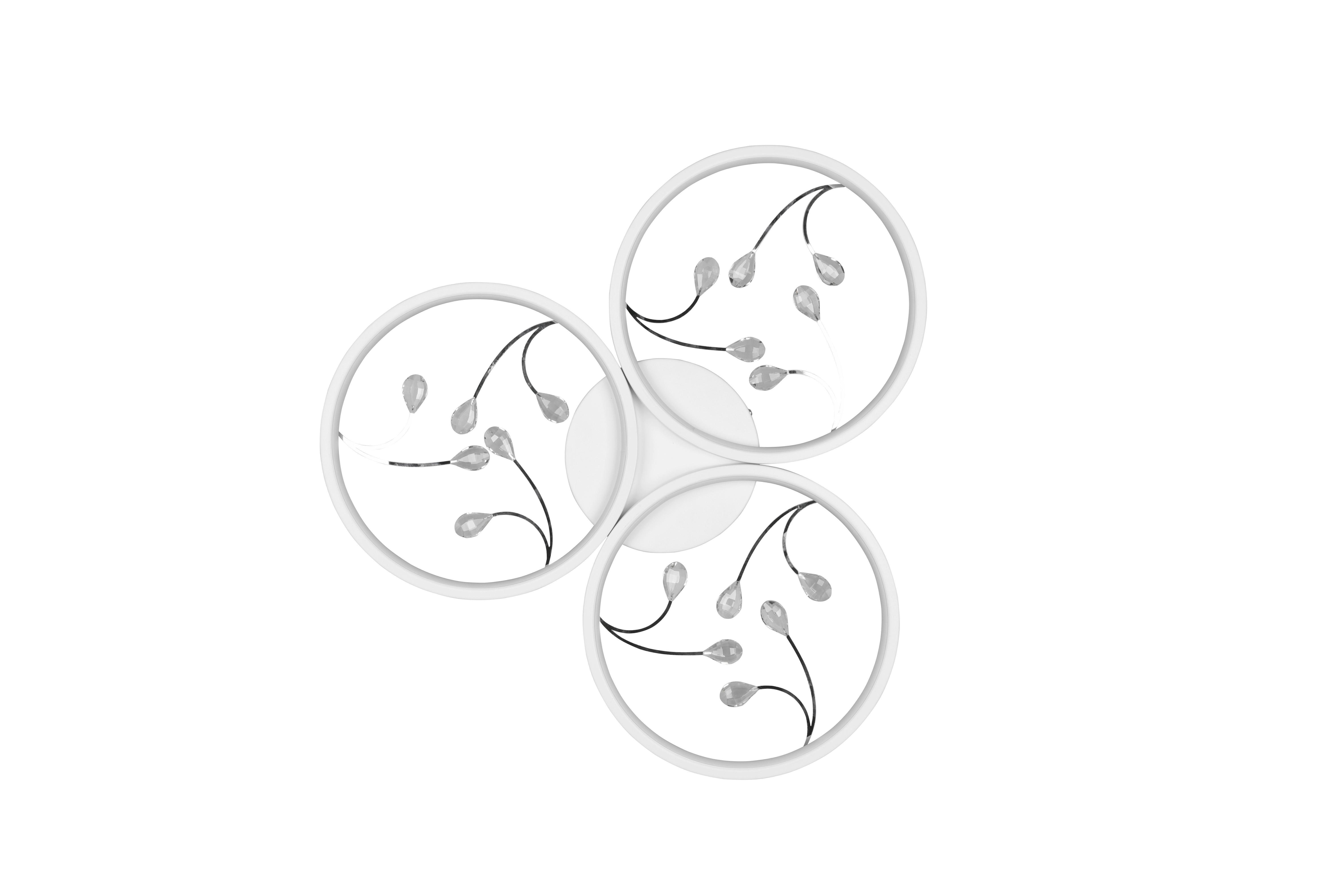 LED-Deckenleuchte Groovy Ø 62 cm, 3-Fach Schaltbar - Weiß, Design, Metall (62/6cm) - Trio Leuchten