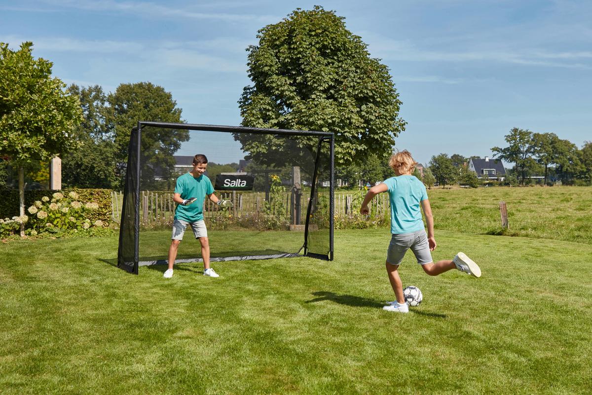 Fußballtor Salta Legend Mit Torwand - Schwarz, KONVENTIONELL, Kunststoff/Metall (300/200/90cm) - Salta