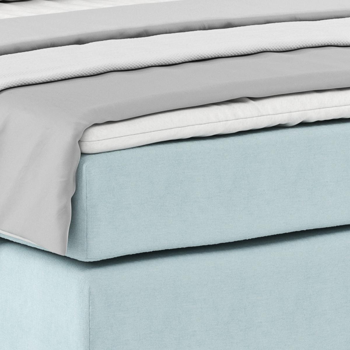 Posteľ Boxspring NERO 140x200 cm, svetlomodrá - svetlomodrá/mätovozelená, Konventionell, kov/textil (140/200cm)