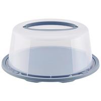 Kuchentransportbox rund Josefa D/H: ca. 34/15 cm - Pastellblau/Transparent, MODERN, Kunststoff (34/15cm) - Luca Bessoni