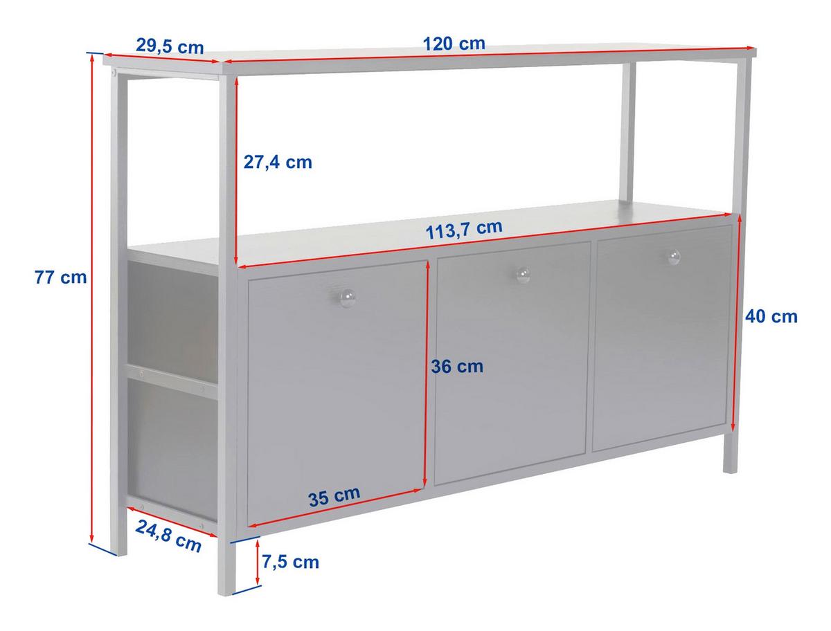 KOMMODE Schwarz B: 120cm - Schwarz, MODERN, Holzwerkstoff (120/77/30cm)