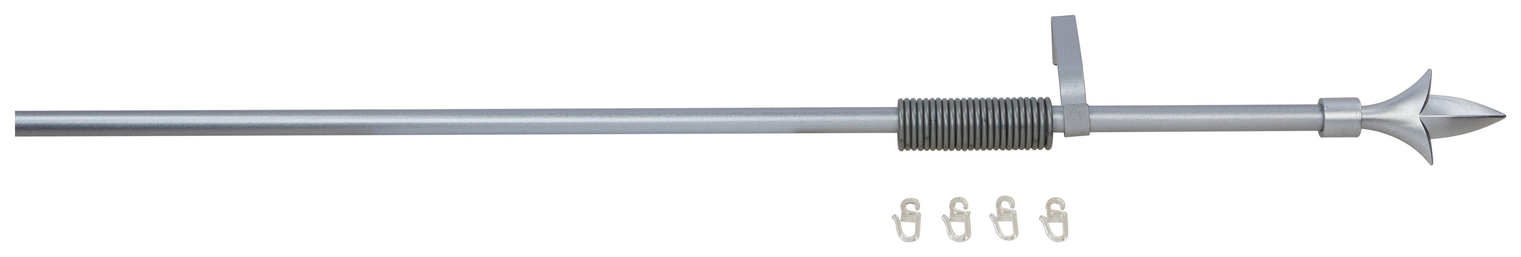 Rundstangengarnitur 1-lfg Paul Silberfarben L: 130-240 Cm - Silberfarben, KONVENTIONELL, Metall (130-240cm) - Ondega