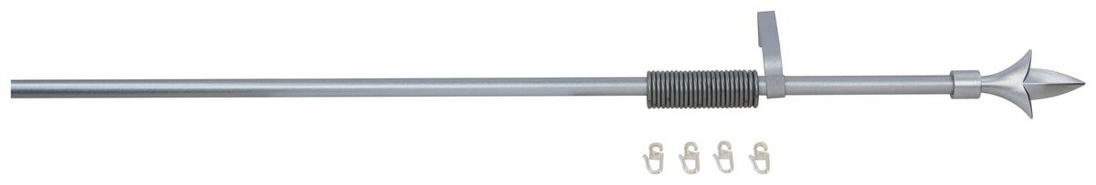 Rundstangengarnitur 1-lfg Paul Silberfarben L: 130-240 Cm - Silberfarben, KONVENTIONELL, Metall (130-240cm) - Ondega