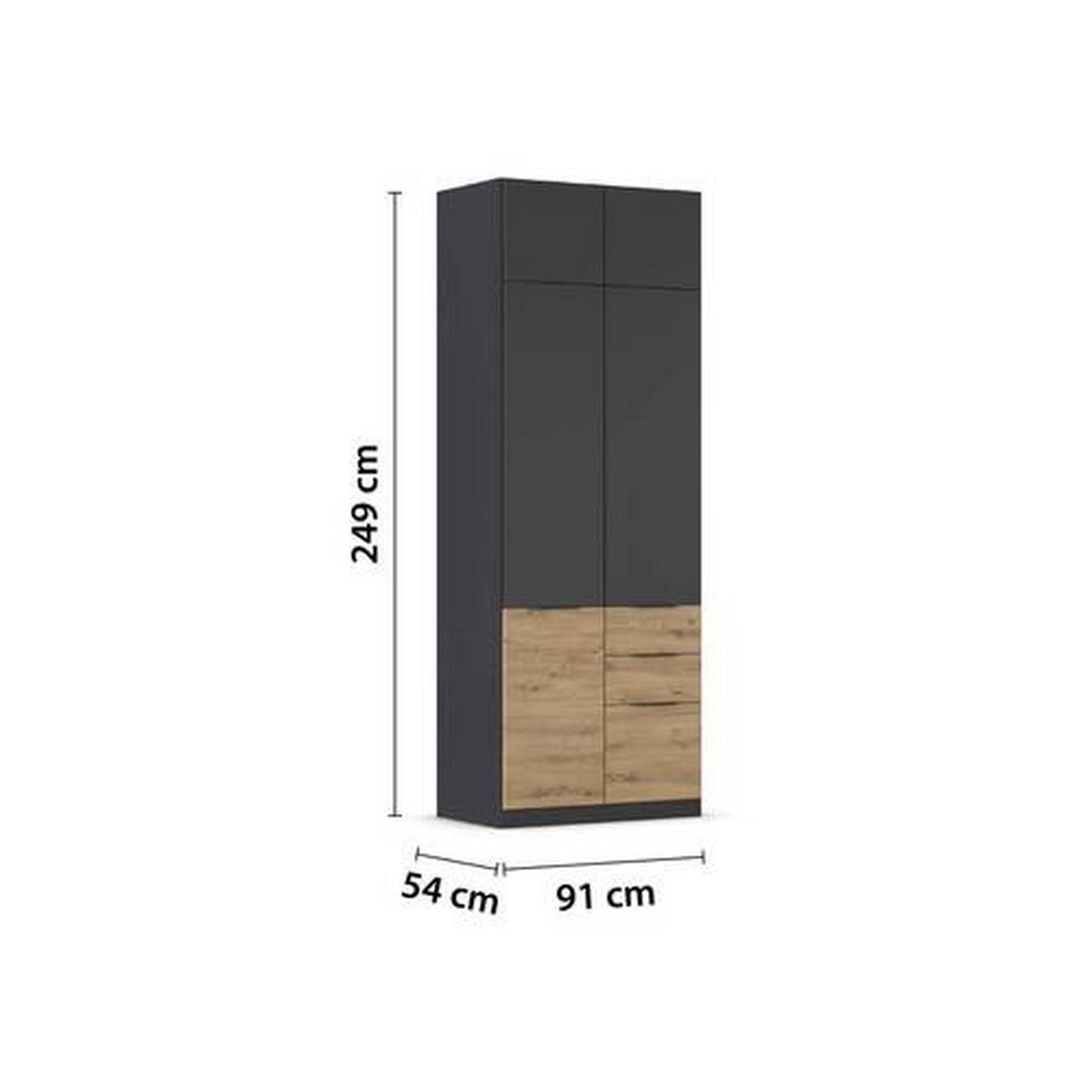 Nadstavec na skriňu MAX-EXTRA,2-dverový - sivá, Konventionell, kompozitné drevo (91/39/54cm) - James Wood
