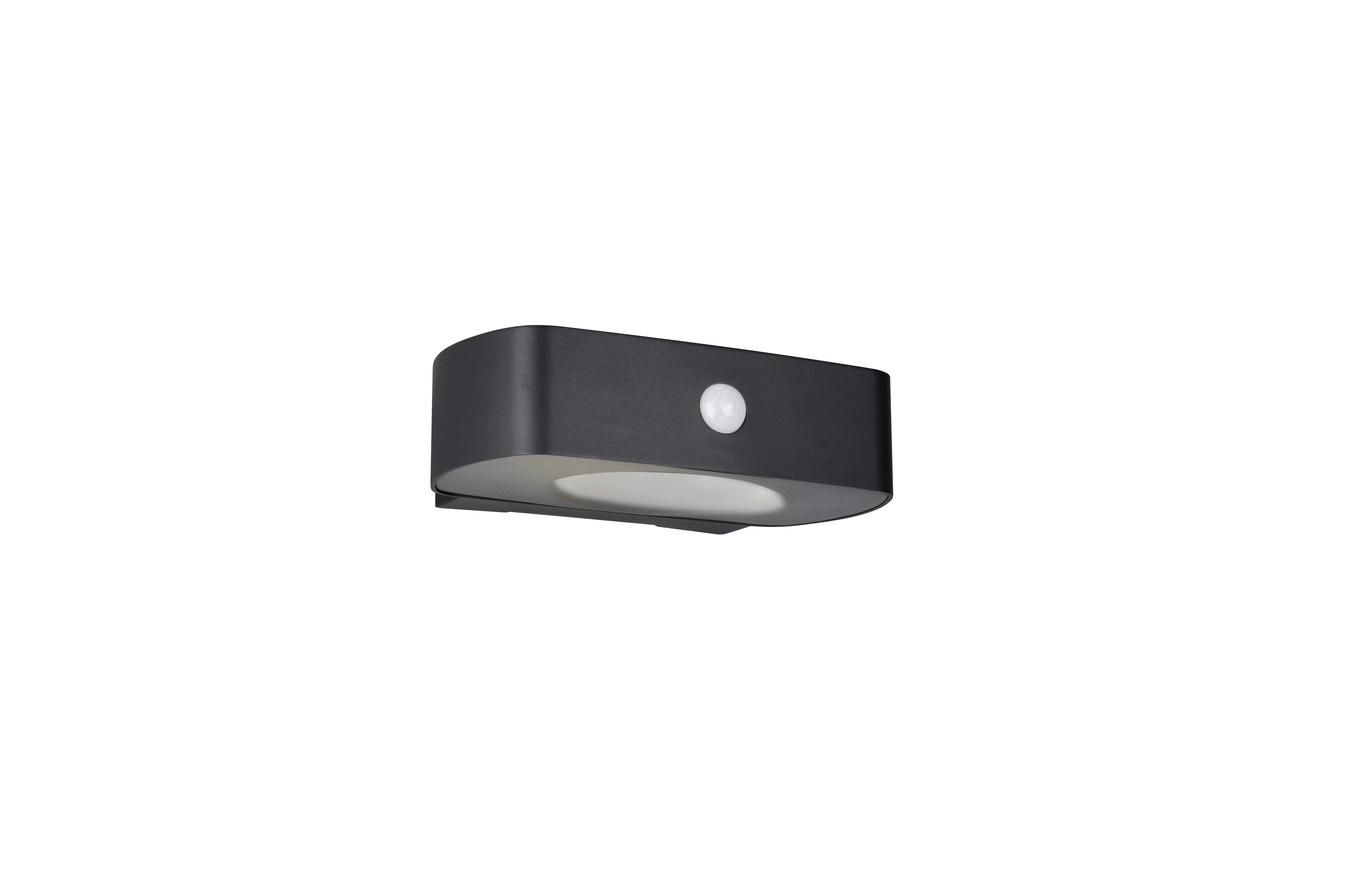 Außenwandleuchte Bilbao Schwarz B: 6 cm - Schwarz, Design, Kunststoff (21,5/6/15,5cm)