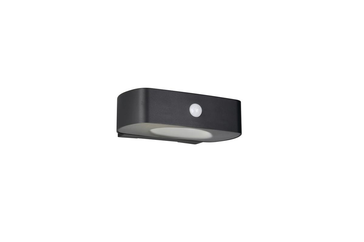 Außenwandleuchte Bilbao Schwarz B: 6 cm - Schwarz, Design, Kunststoff (21,5/6/15,5cm)
