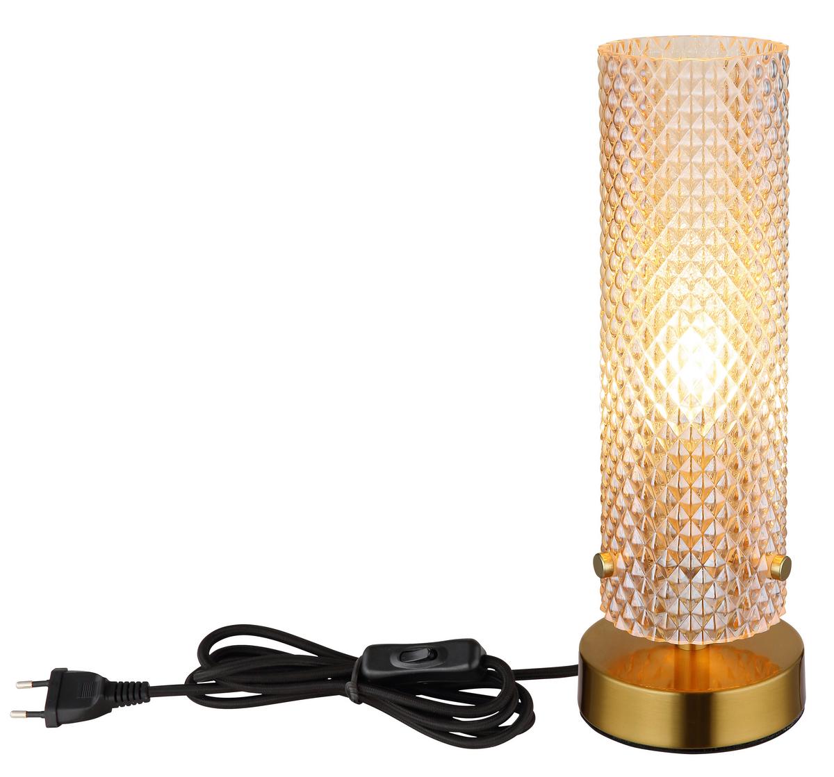 STOLNÁ LAMPA KAROLO - oranžová/čierna, Konventionell, kov/plast (10/28,5cm) - Globo