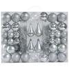 Sada vianočných gulí 90-dielna sada - strieborná, plast (1/1/1cm) - Modern Living