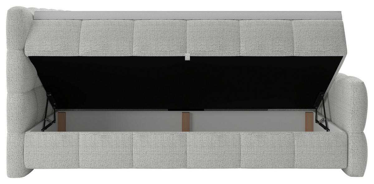 BOXSPRINGBETT inkl. Bettkasten 160x200 - Grauweiß/Schwarz, Trend, Holz/Holzwerkstoff (160/200cm) - Sembella