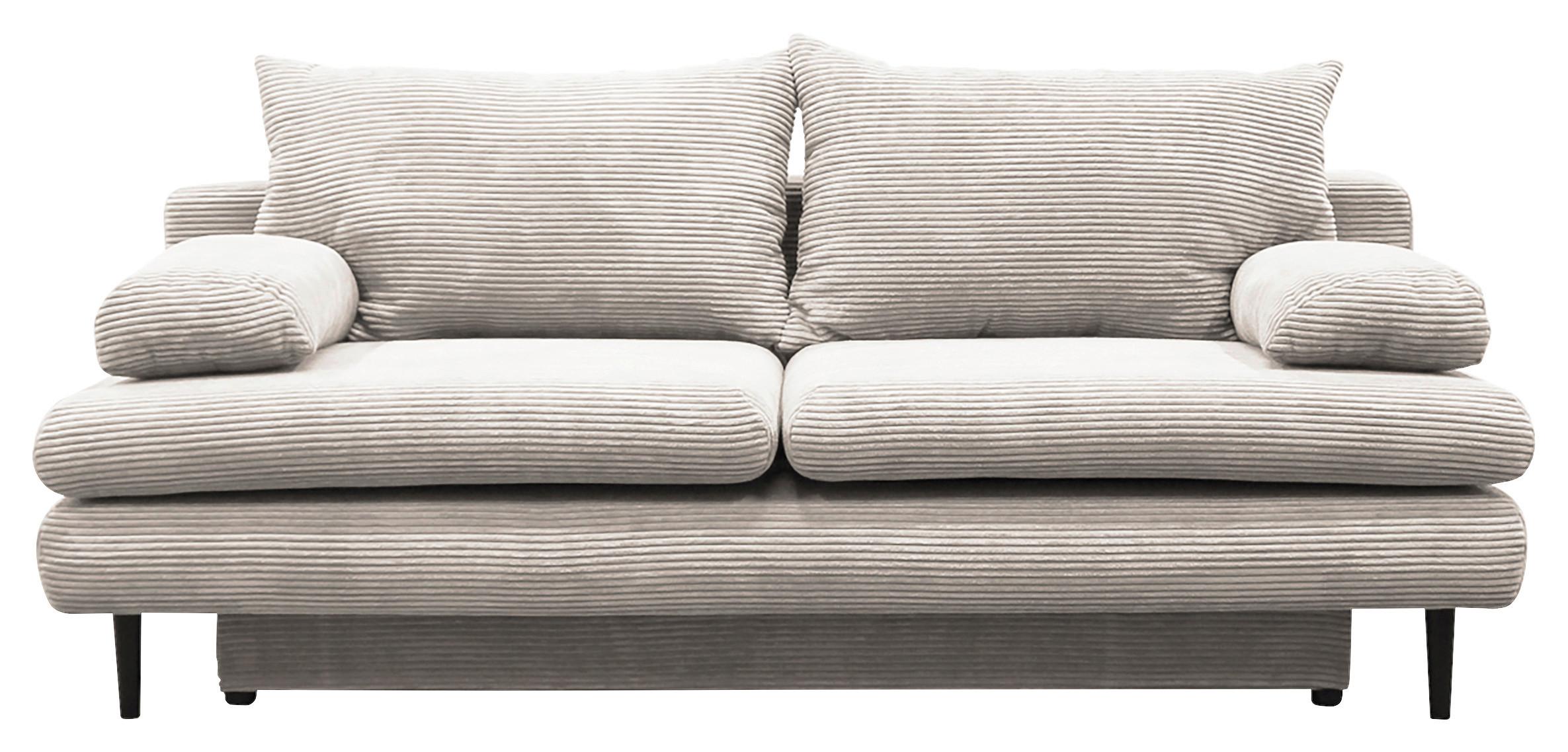 2-sitzer-sofa Mit Schlaffunkt. Fiore Und Bettkasten Beige - Beige/Schwarz, Design, Textil (202/85/99cm) - P & B