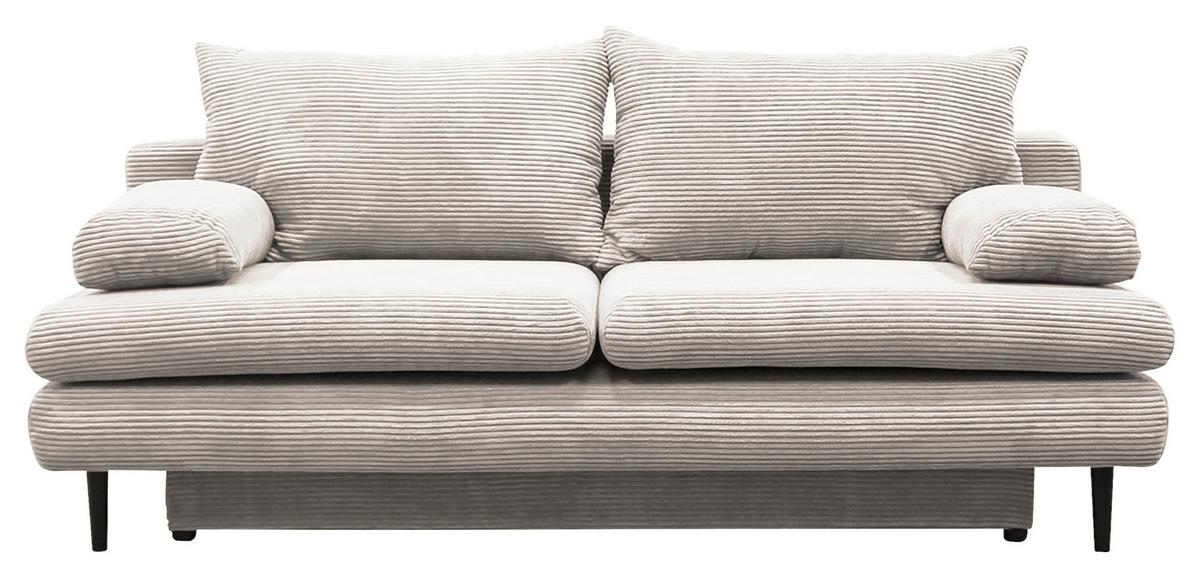 2-sitzer-sofa Mit Schlaffunkt. Fiore Und Bettkasten Beige - Beige/Schwarz, Design, Textil (202/85/99cm) - P & B