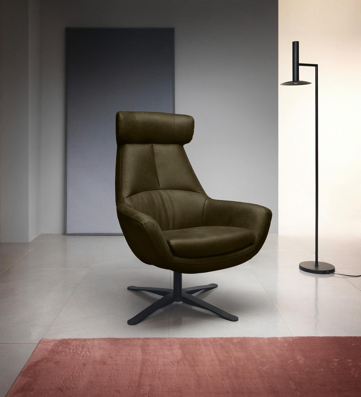 Sessel Be Organic - Schwarz/Grün, MODERN, Textil (81/112/83cm) - Trendmanufaktur