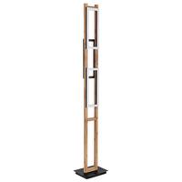 Led-stehlampe Vision Opalfarben/schwarz/braun - Dunkelbraun/Opal, Natur, Holzwerkstoff/Kunststoff (25/20/150cm) - Globo