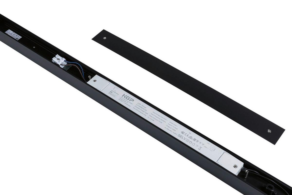 Schienensystem-einspeiser Linion Schwarz B: 4 Cm - Schwarz, Basics, Kunststoff/Metall (100/4/4cm) - Paulmann