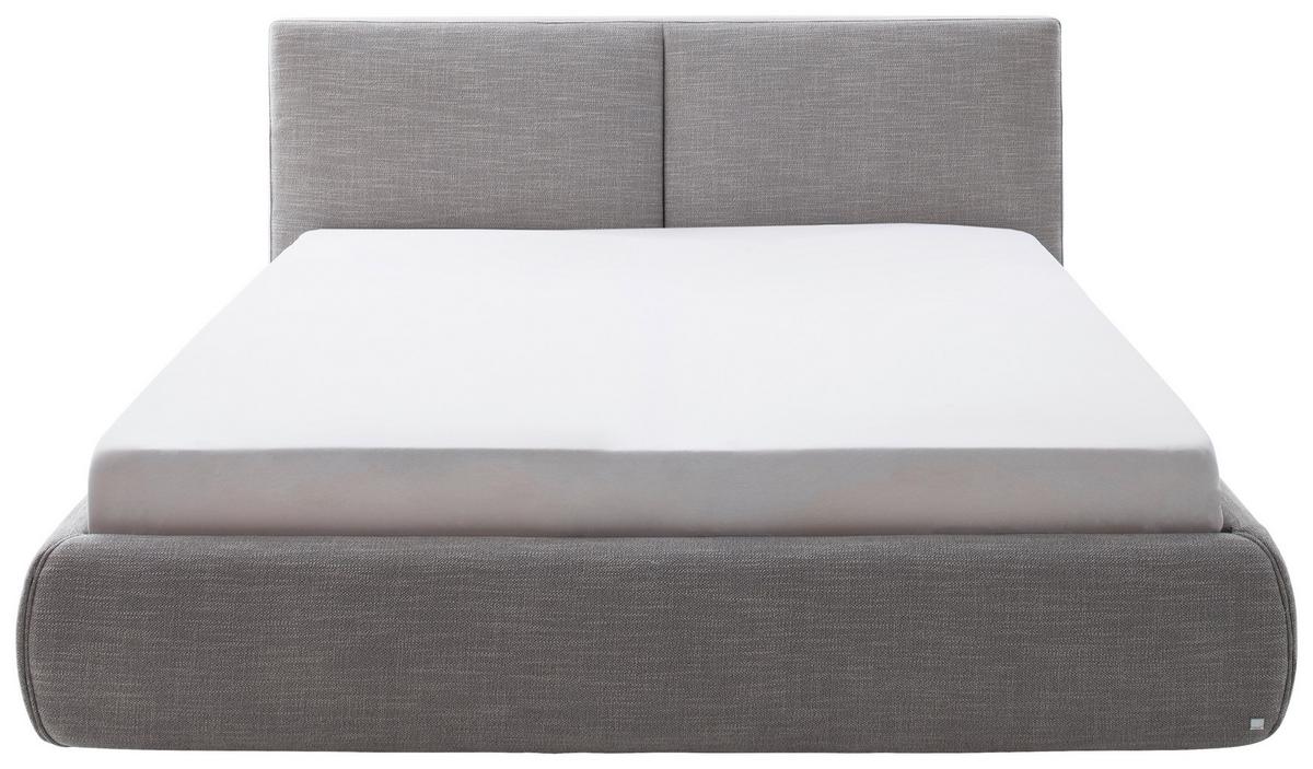 Polsterbett Mit Lattenrost + Bettkasten 180x200 Atesio - Hellgrau/Naturfarben, MODERN, Holz/Textil (180/200cm) - Livetastic