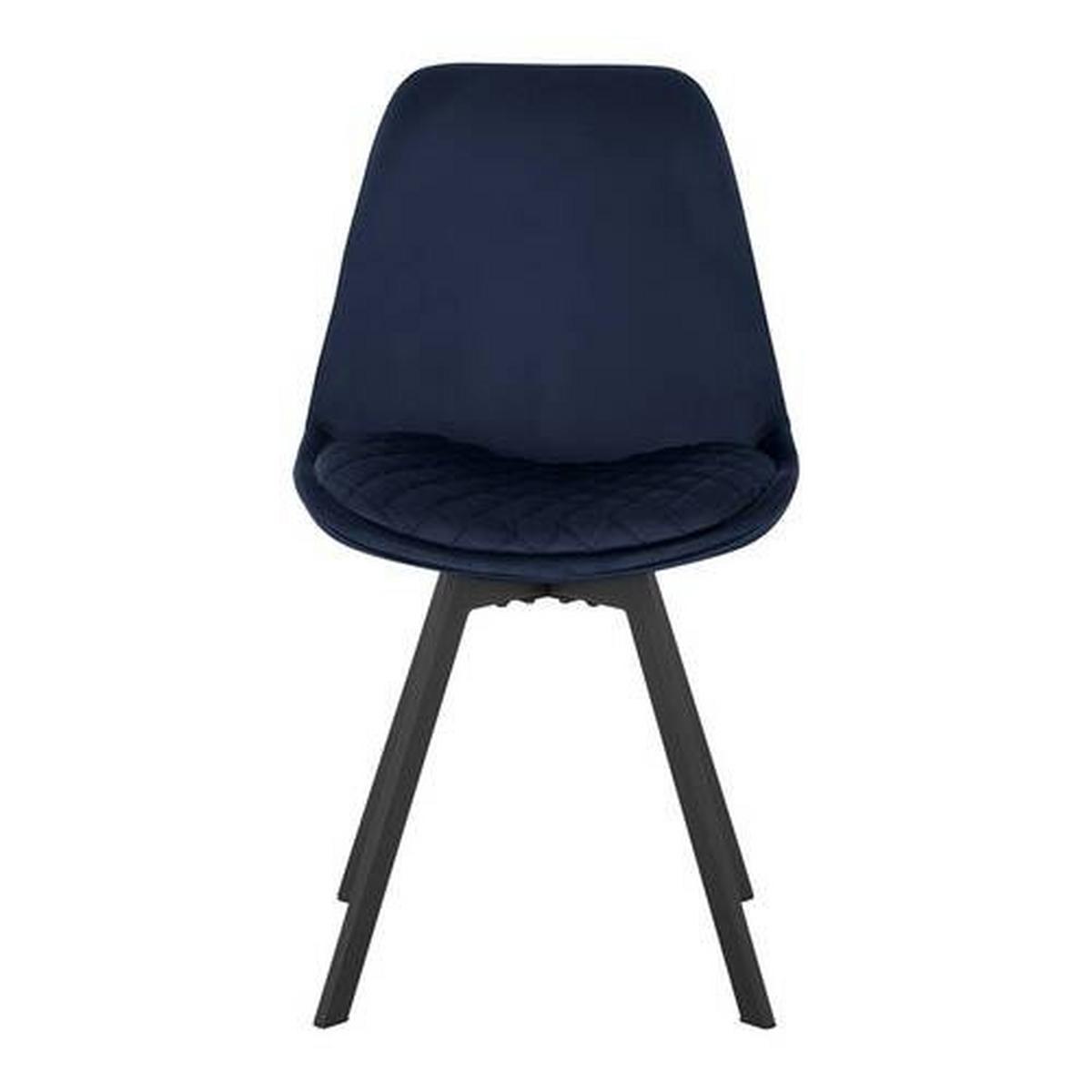 Židle Isabella samet - tmavě modrá - černá/tmavě modrá, Moderní, kov/textil (49/83/53cm) - Livetastic