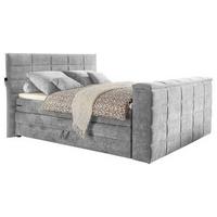 Boxspringbett Mit Bettkasten 180x200 Cm Denver - Silberfarben, KONVENTIONELL, Textil (180/200cm) - Carryhome