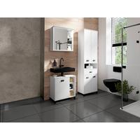 Badezimmer Wellness Weiß/Schwarz B: 114 cm - Schwarz/Weiß, MODERN, Holzwerkstoff/Kunststoff (114cm) - MID.YOU