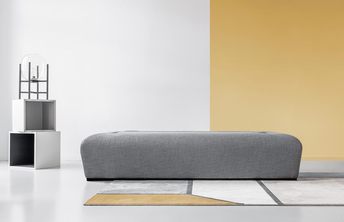 Modulární taburet s úložným prostorem MIU MAGIC, šedý - šedá, Basics, dřevo/kompozitní dřevo (192/44/97cm)