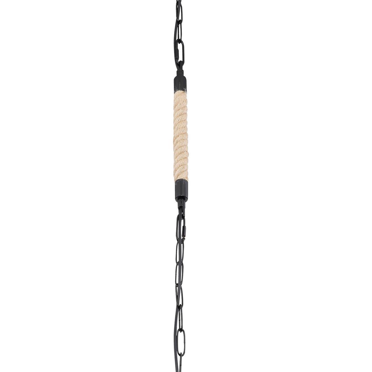 Hängeleuchte Halia H: 140 Cm 1-Flammig, Metallkäfig - Schwarz/Braun, Natur, Naturmaterialien/Metall (35/140cm) - Globo