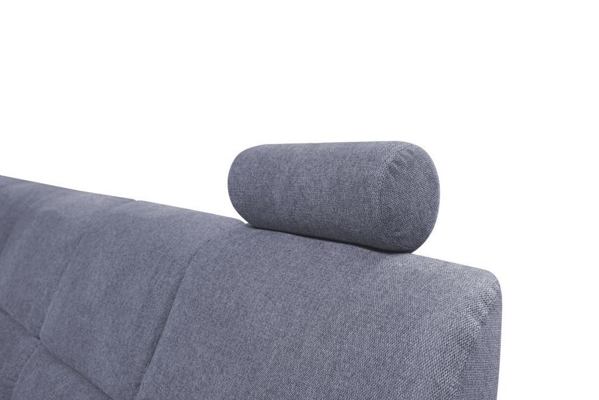 Ecksofa Marsylia Blaugrau S: 216x270 Cm - Silberfarben/Blaugrau, Design, Holz/Textil (216/270cm) - Livetastic