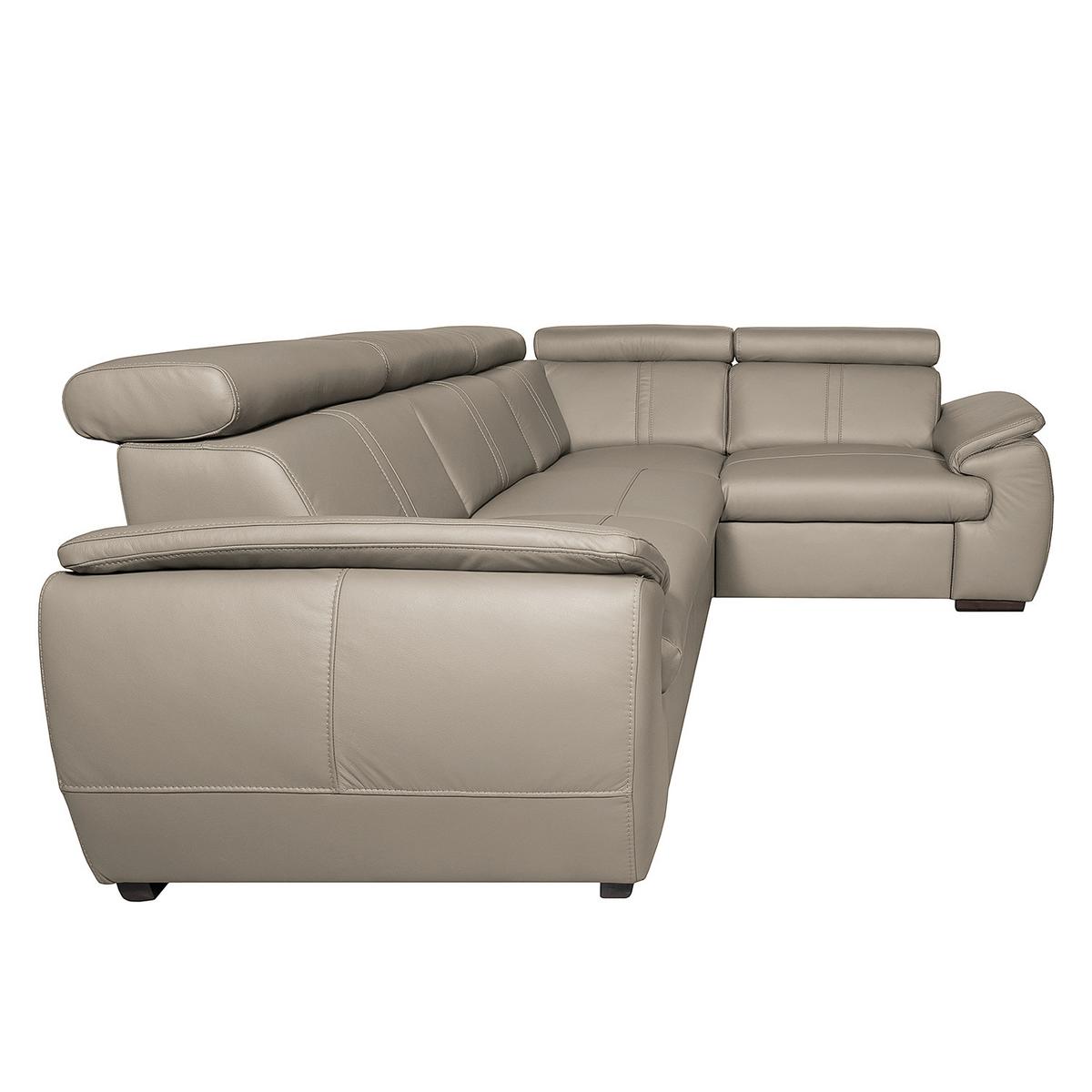 Ecksofa City Hellgrau S: 265x193 Cm - Wengefarben/Hellgrau, Design, Leder (265/193cm) - Livetastic