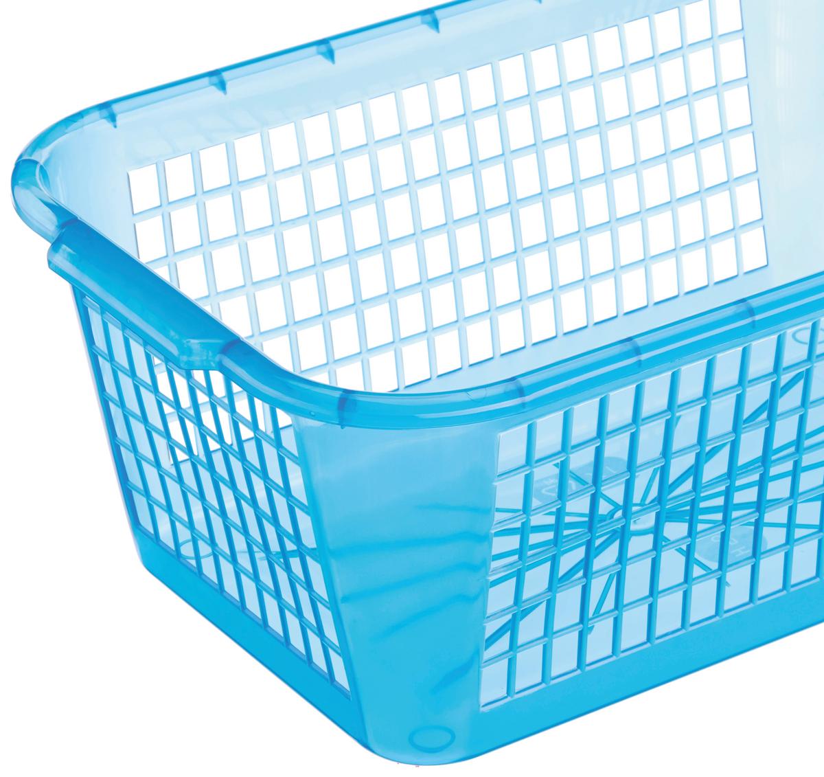 Aufbewahrungskorb 35x24 cm Kunststoff Versch. Farben - Blau/Weiß, KONVENTIONELL, Kunststoff (35/24/14,5cm)