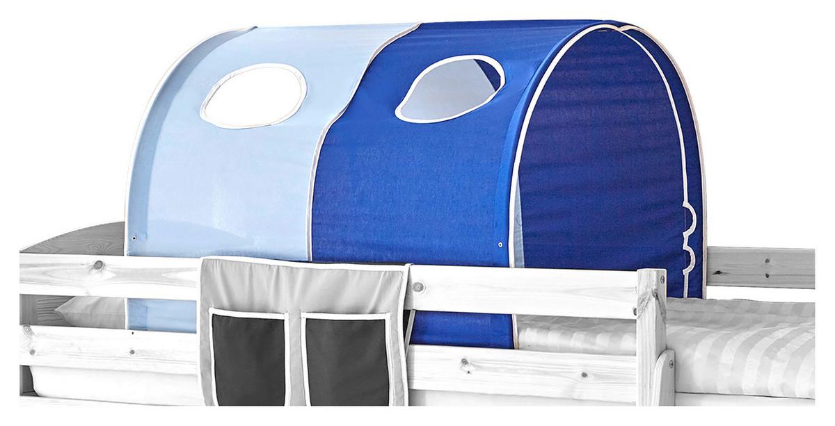 Tunnelset Hell-/Dunkelblau B: 100 cm mit Gestänge - Dunkelblau/Hellblau, KONVENTIONELL, Textil/Metall (100/73/87cm) - MID.YOU