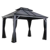 Pavillon Mykonos 425x299 cm sturmfest Gartenpavillon - Anthrazit, Basics, Metall (425/292/299cm)