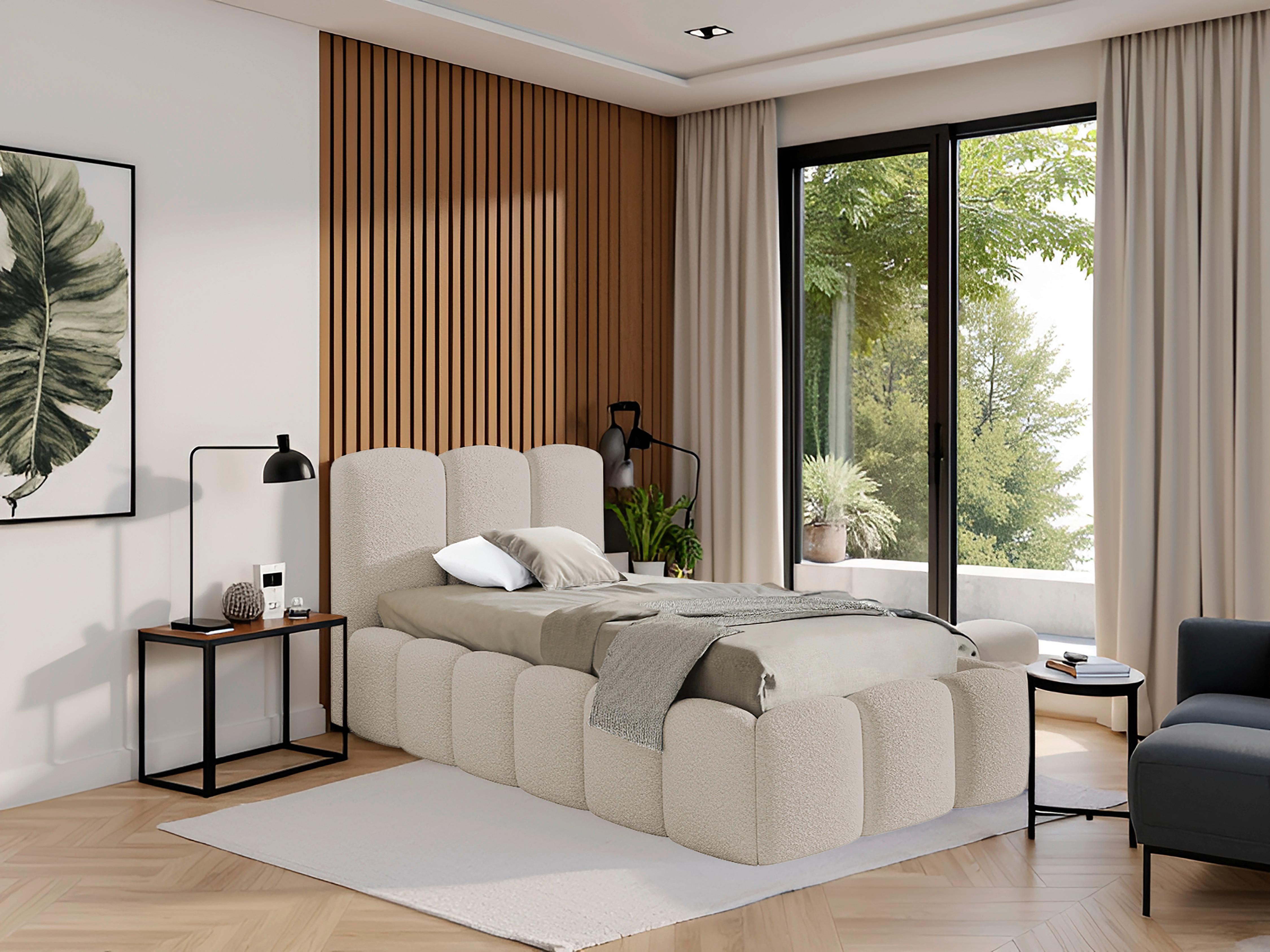 Polsterbett Artamide Sandfarben Lf: 120x200 cm - Sandfarben, MODERN, Holz/Textil (120/200cm) - Livetastic