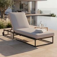 ZAHRADNÍ LEHÁTKO BERRY - světle šedá, Moderní, kov/textil (200/45-83/72,5cm) - Bessagi Garden