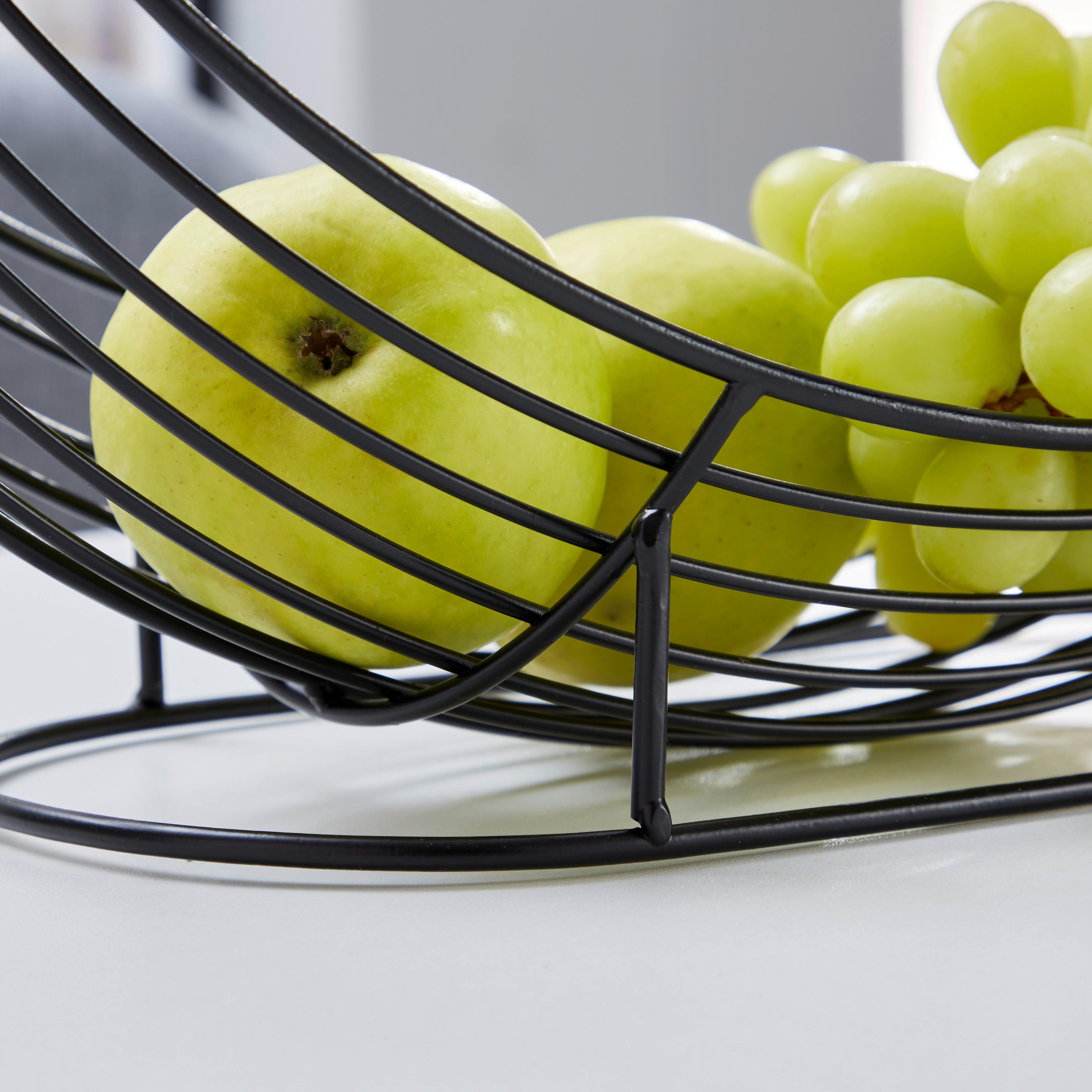 Obstkorb aus schwarzem Metall