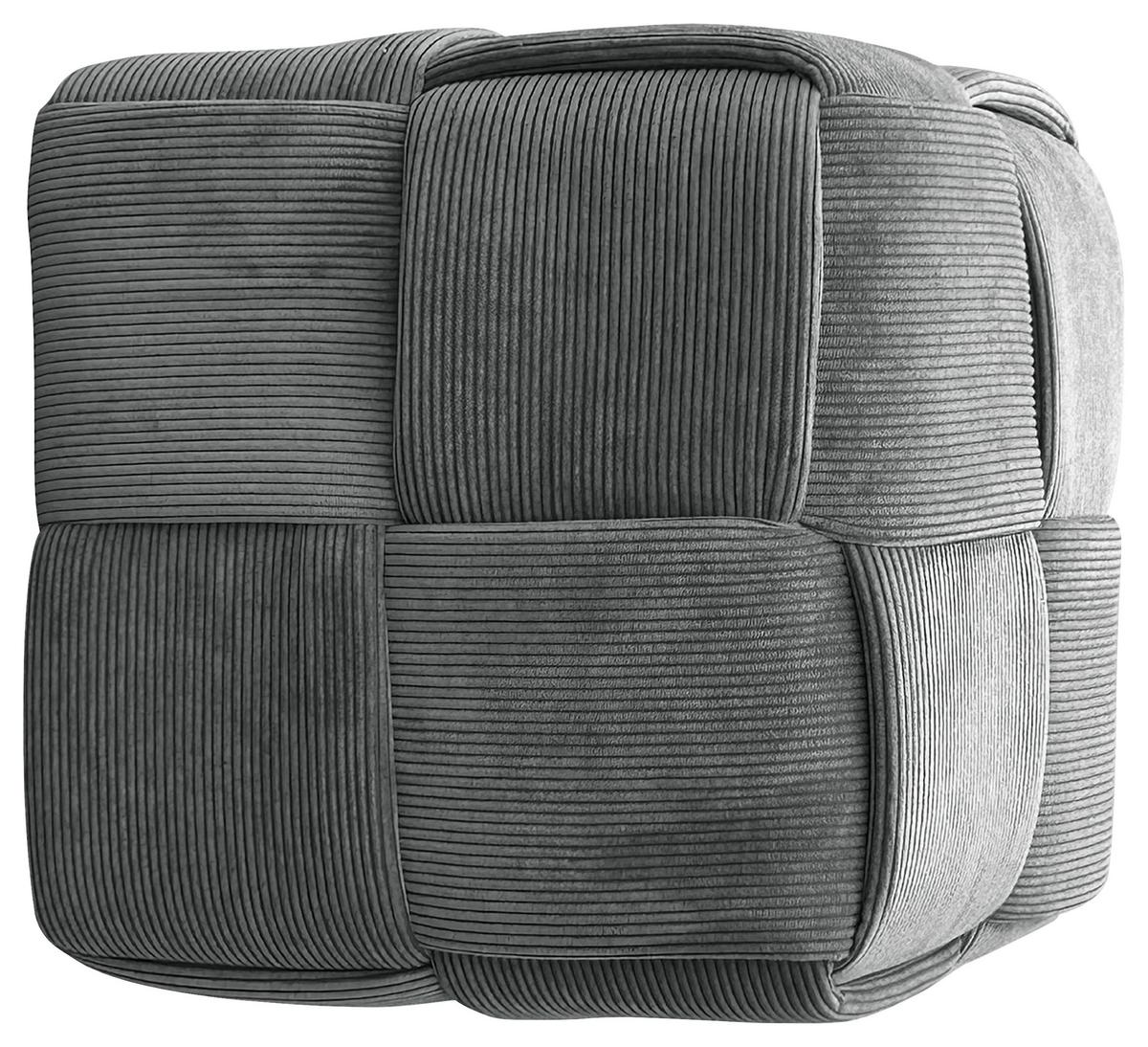 Pouf Urban Grau Gepolstert - Grau, Design, Textil (40/41/40cm) - MID.YOU