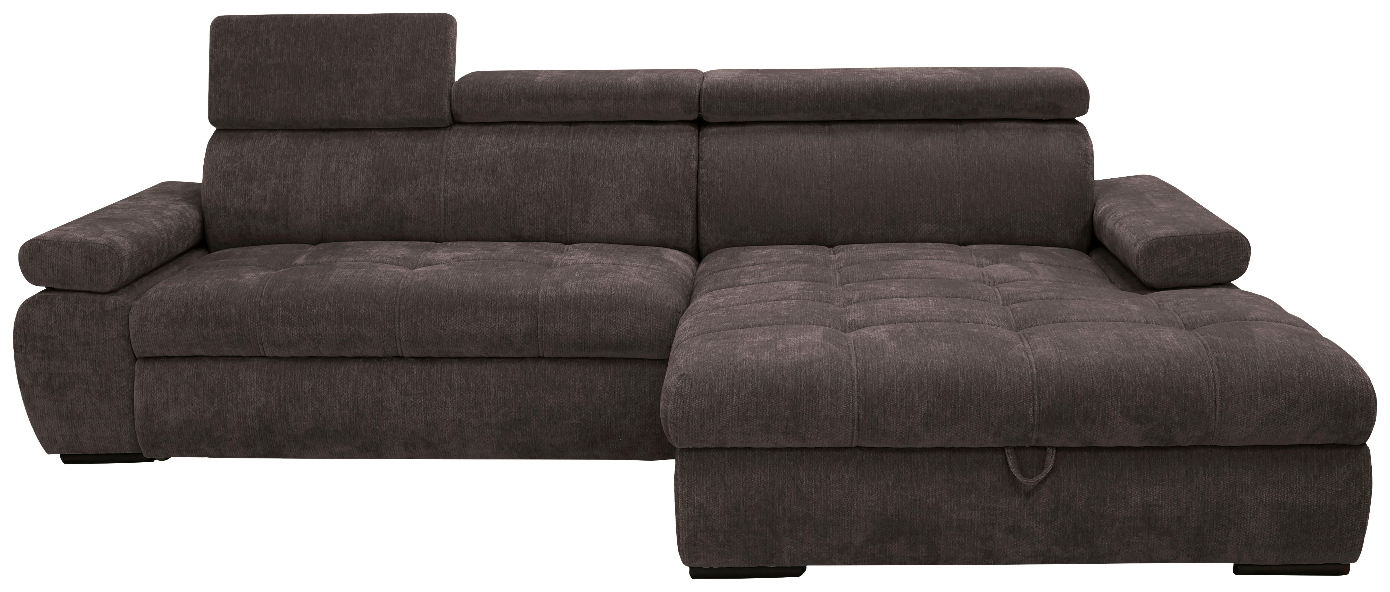 Rohová sedačka VEGAS, pravá, tmavě hnědá žinylka - tmavě hnědá/černá, Design, dřevo/textil (294/173cm)