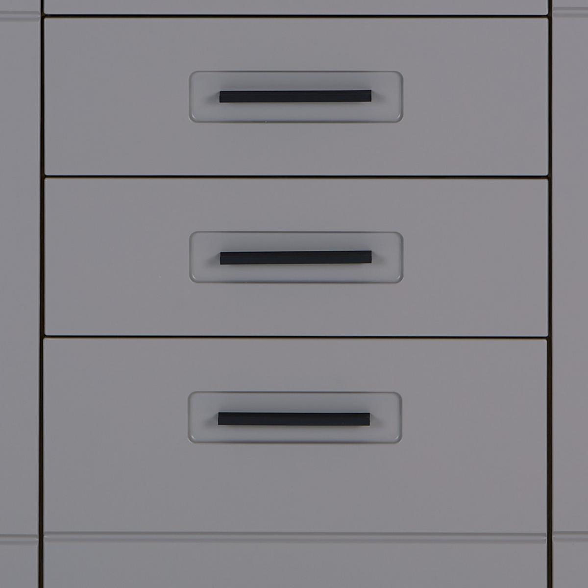 Kommode mit Griffleiste 150 cm Auris Eiche Dekor/Basalt - MODERN, Holzwerkstoff (150/81,3/43,1cm) - Luca Bessoni