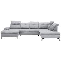 Rohová sedačka U SIERRA, pravá, světle šedá CLOUD - černá/světle šedá, Moderní, kov/textil (181/364/230cm) - Mömax