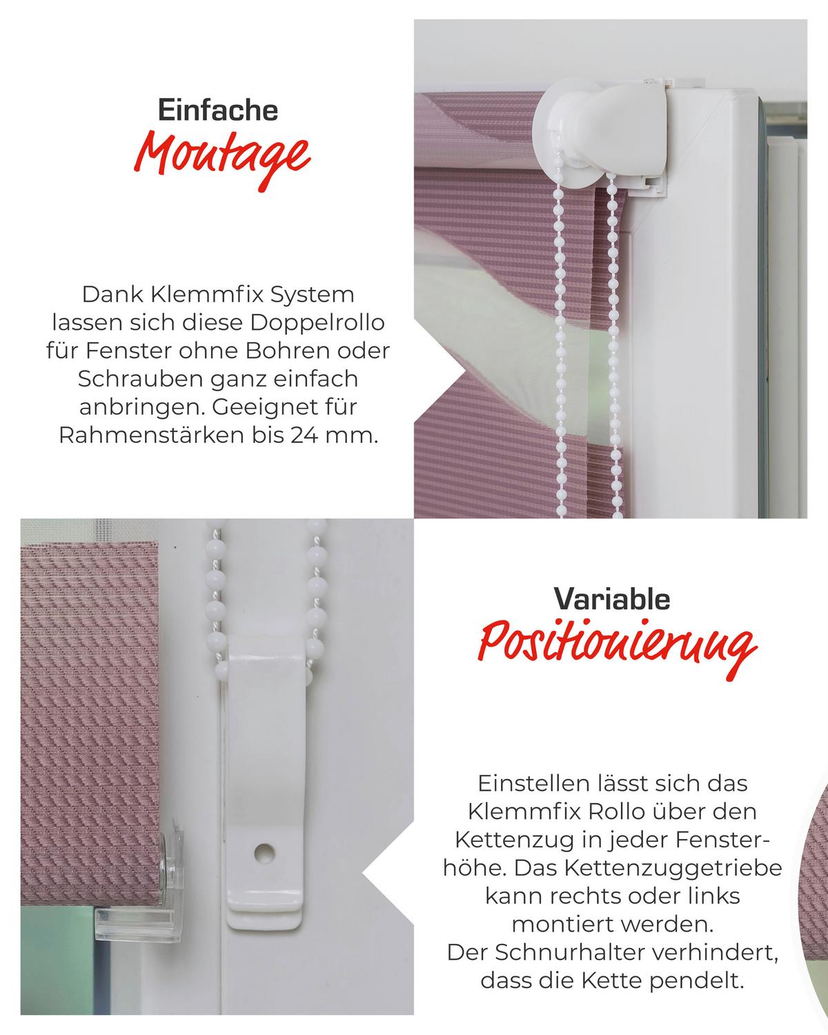 DOPPELROLLO Rosa 75x150 cm - Rosa, Basics, Textil (75/150cm) - Schwöller