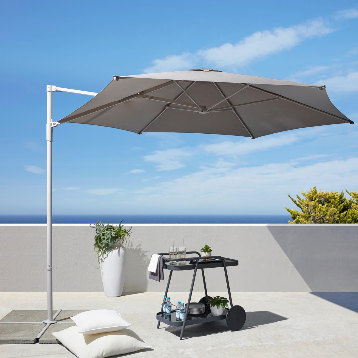 BOČNÍ SLUNEČNÍK AGOSTINO - šedá, Moderní, kov/textil (300/250/300cm) - Mömax