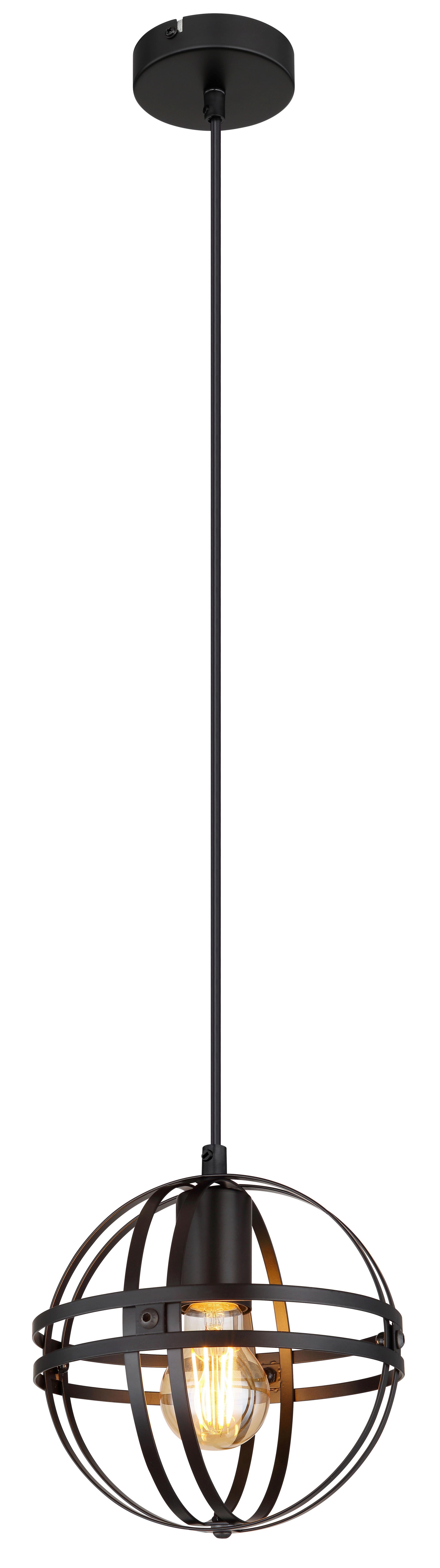 Hängeleuchte 15639h - Schwarz, KONVENTIONELL, Metall (20/120cm) - Globo