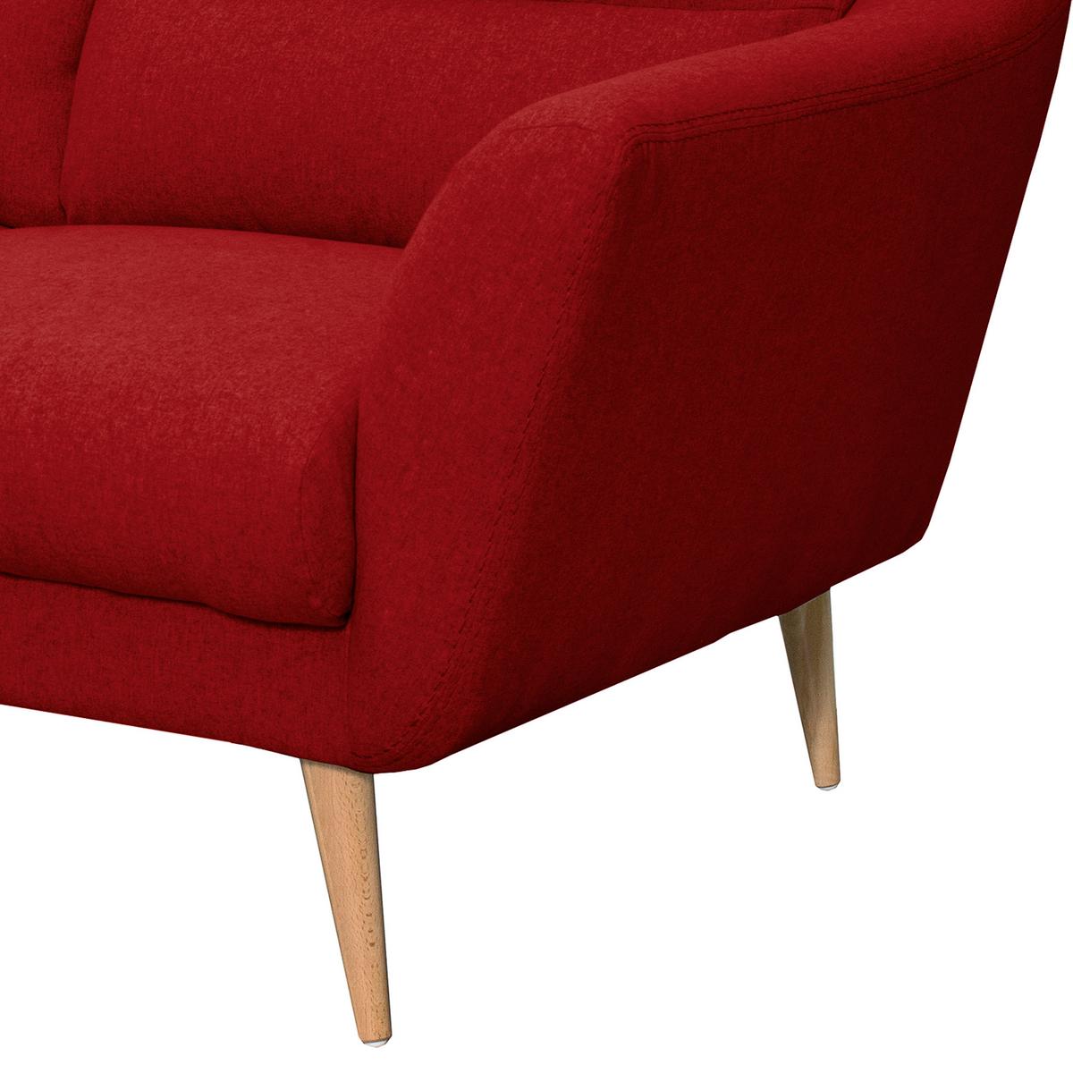 2,5-Sitzer Sofa Tromso Rot B: 187 cm - Buchefarben/Rot, Design, Textil (187/87/88cm) - Livetastic