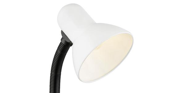 Tischlampe Lucia Schwarz/Weiß Flexibler Arm, Kippschalter - Weiß, KONVENTIONELL, Metall (37cm) - Ondega