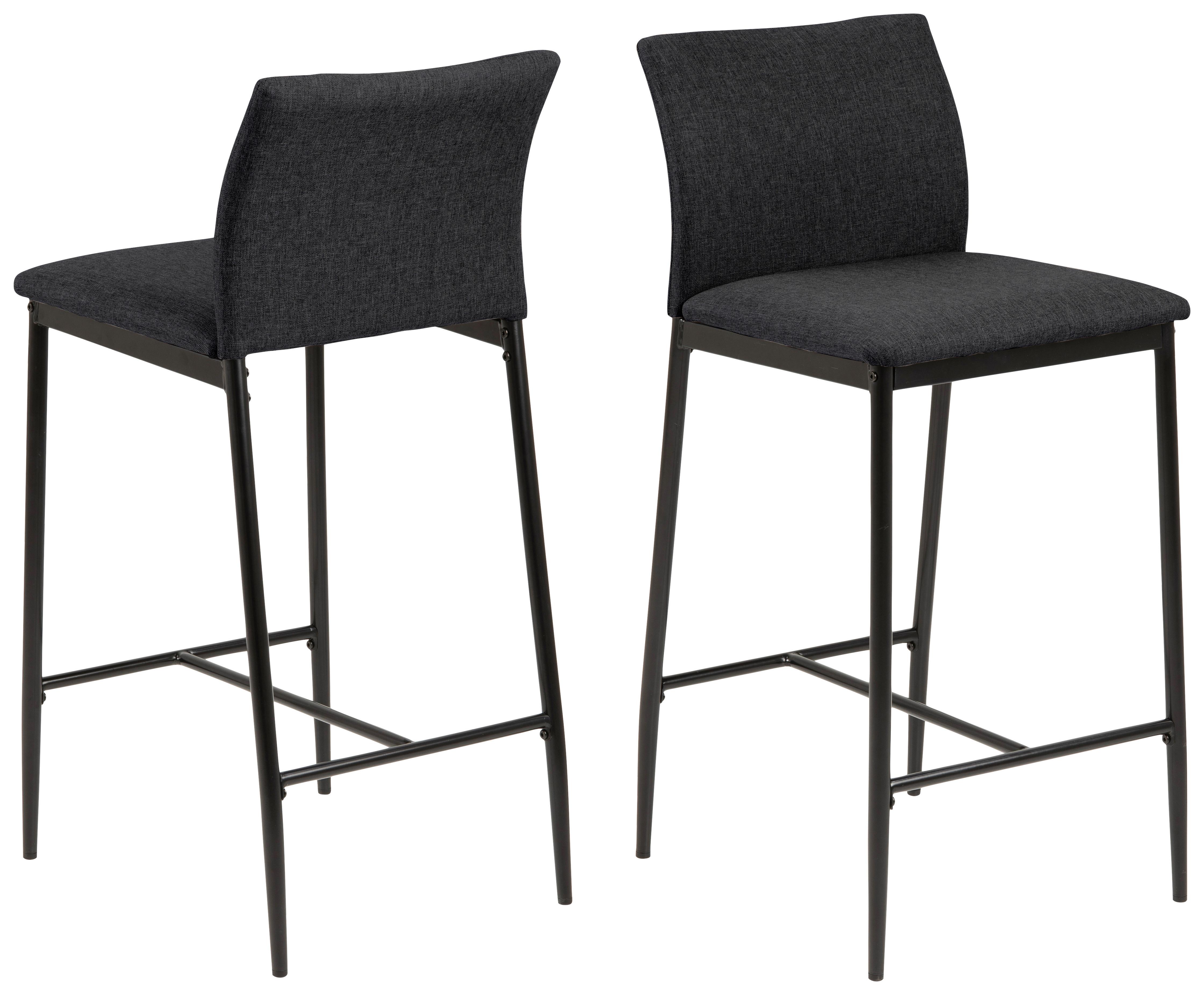 Barová Židle Demina - šedá/černá, kov/textil (40/88/46cm)