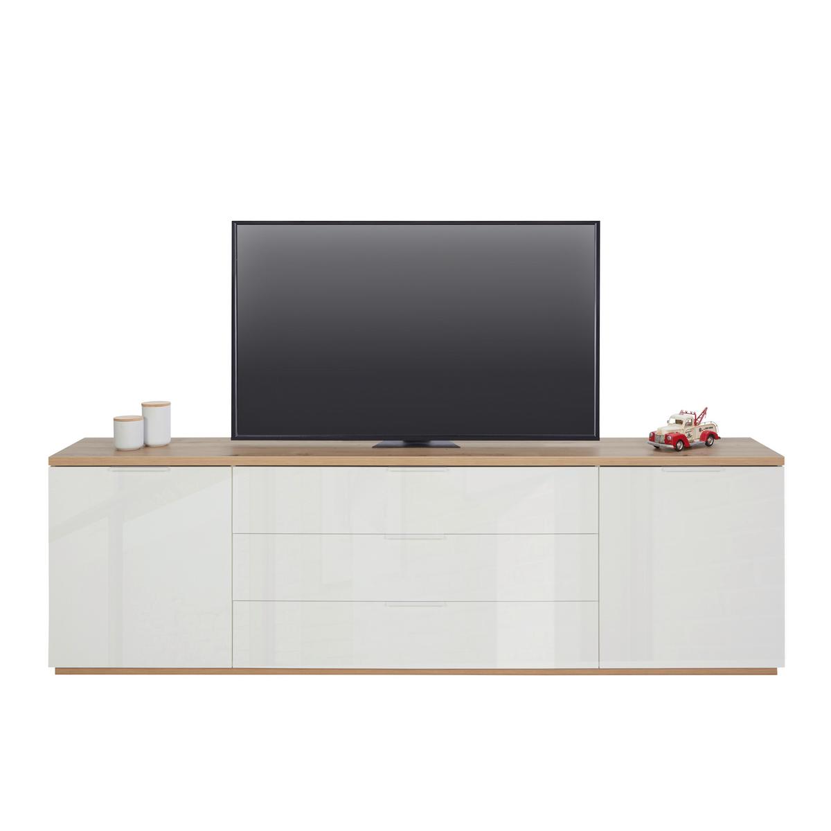 TV element Wide bílá/dub Artisan - bílá/dub artisan, Moderní, kov/kompozitní dřevo (240/75/40cm) - Based