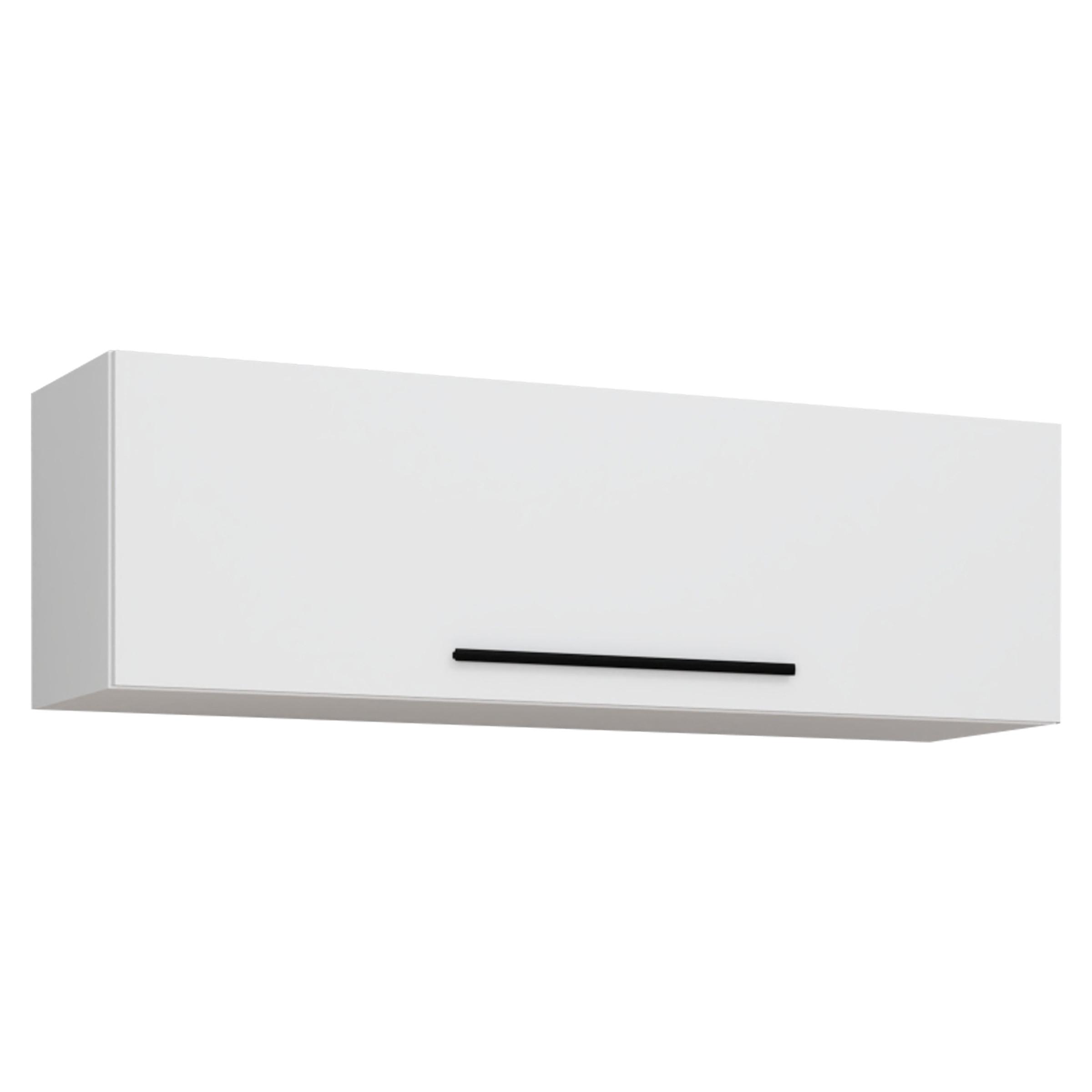 Závesná nízka komoda Arila š: 95 cm, biela - čierna/biela, Modern, kov/kompozitné drevo (95/30/30cm) - MID.YOU