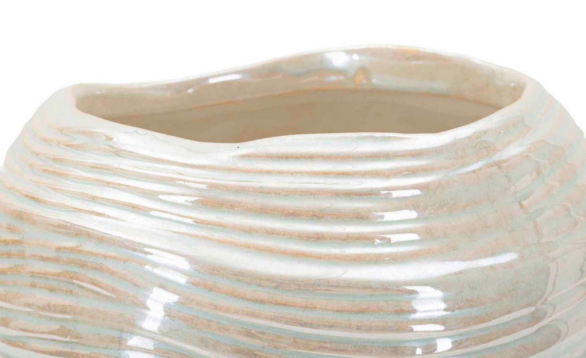 Vase Round Vase Perlmutt B: 22 cm - Perlmutt, Basics, Keramik (22/20/22cm)