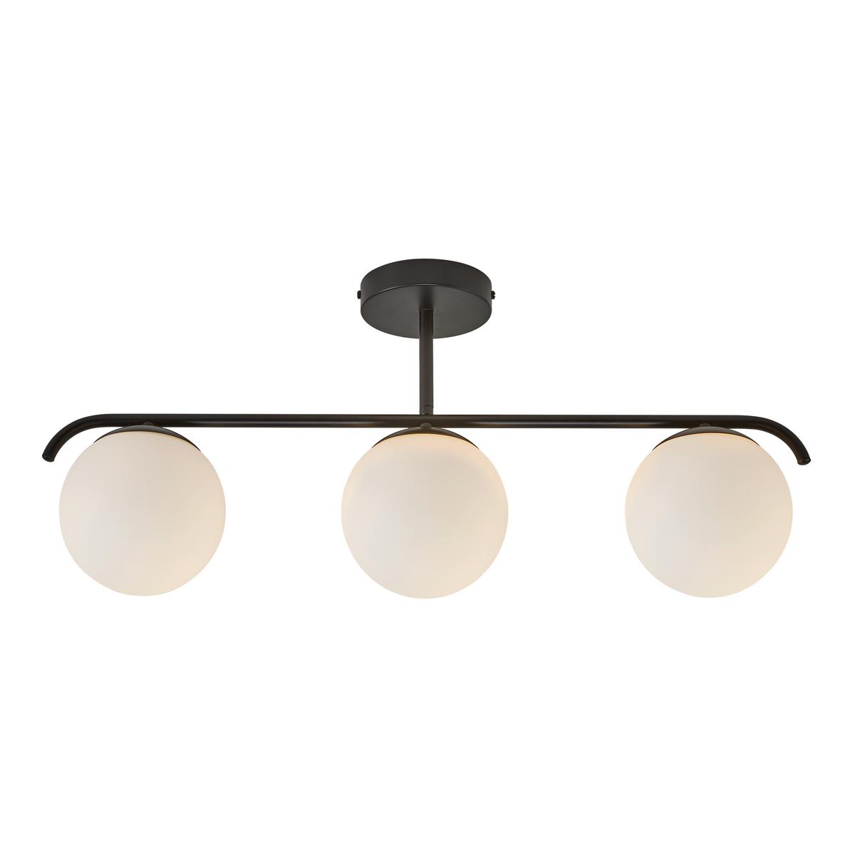 Deckenleuchte Grant Schwarz B: 69 cm - Schwarz, KONVENTIONELL, Glas/Metall (69/14/29cm) - Nordlux