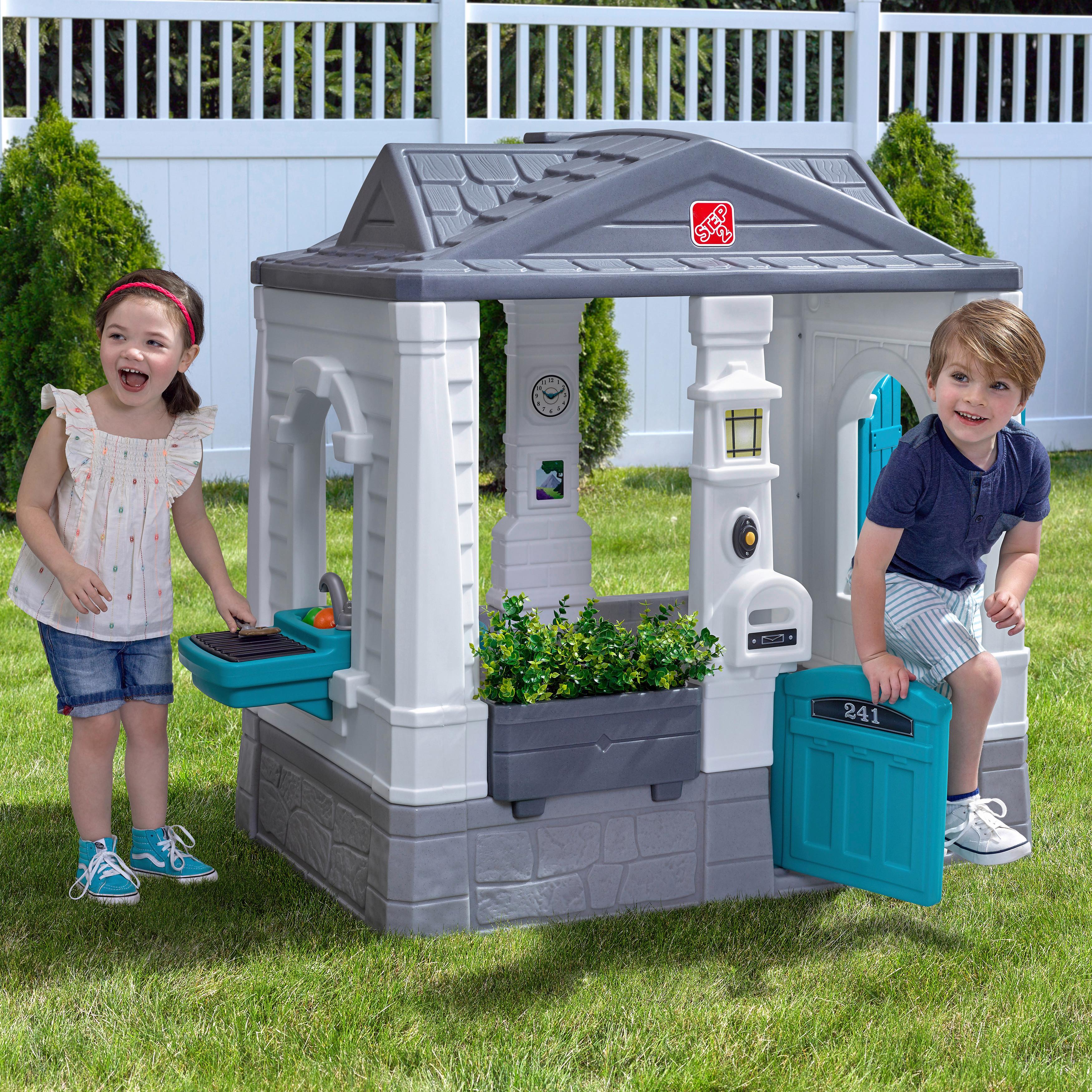 Spielhaus 4130kr - Blau/Weiß, KONVENTIONELL, Kunststoff (135,3/126/85,7cm) - Ambia Garden