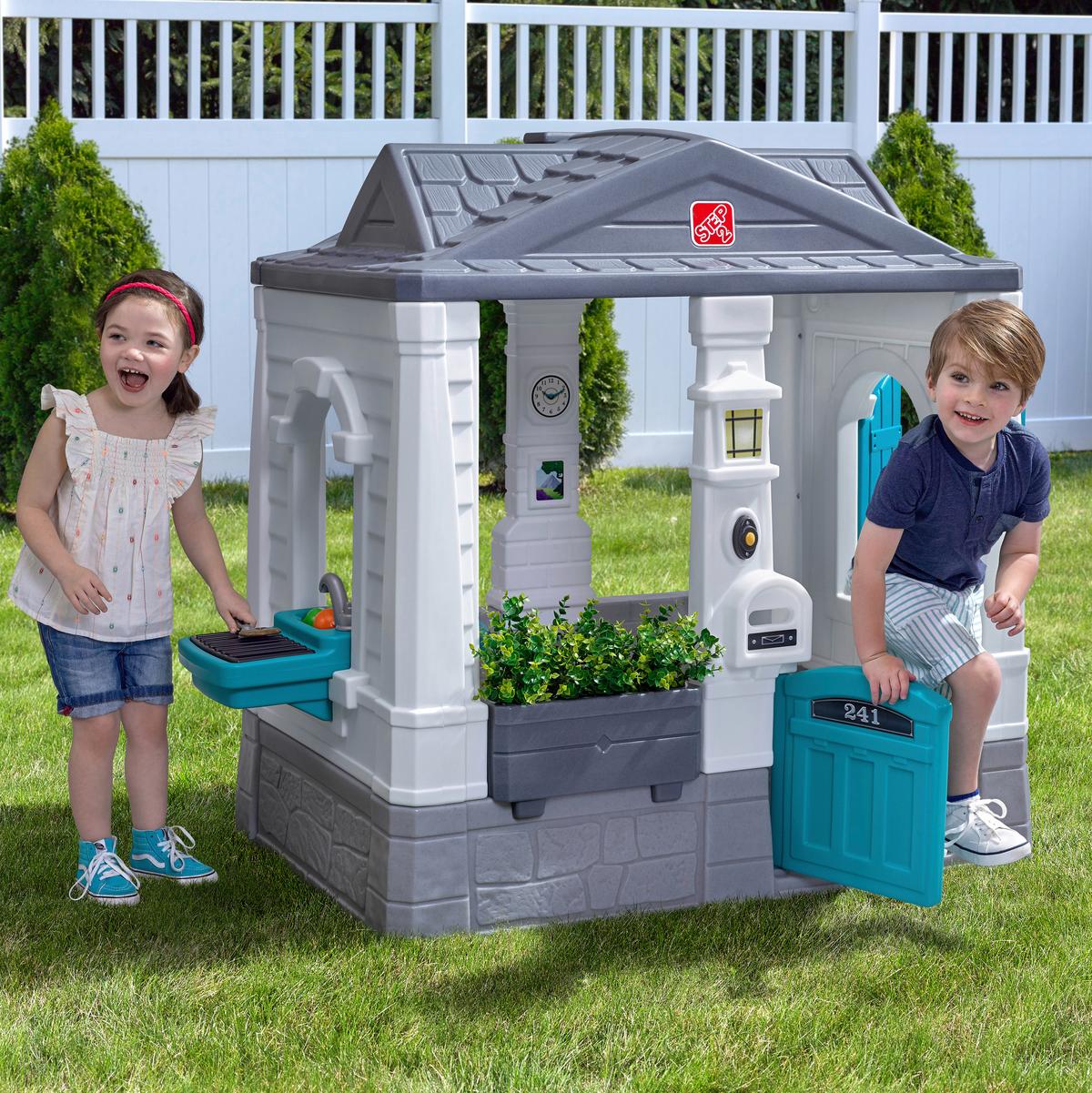 Spielhaus 4130kr - Blau/Weiß, KONVENTIONELL, Kunststoff (135,3/126/85,7cm) - Ambia Garden